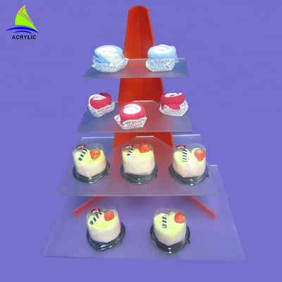 Özel Akrilik Kek Tepsisi Cupcake Standı Özelleştirilmiş Kalınlığı CE Belgesi