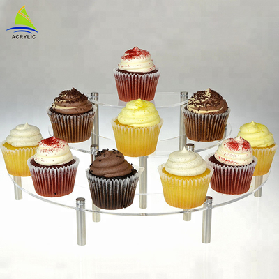 3 Katmanlı Akrilik Kek Ekran Büfe Pasta Curate Akrilik Cupcake Tatlı Kulesi
