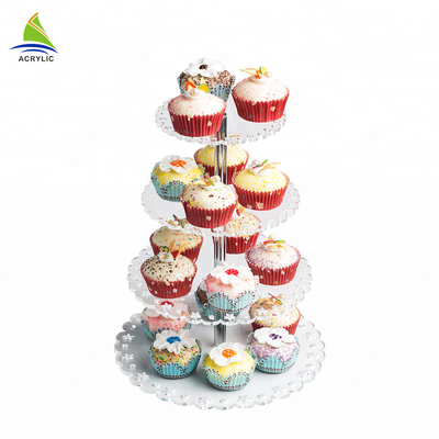 En İyi Kalite Kare Tatlı Cupcake Kulesi Modern Akrilik plastik kek standı