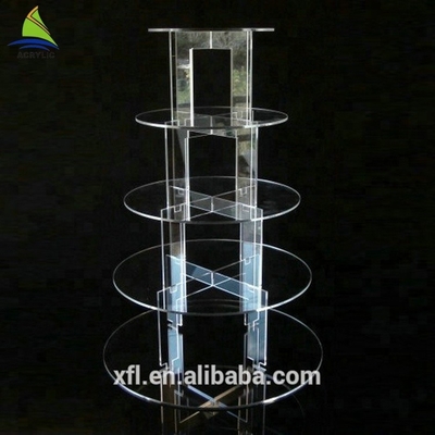 Özelleştirilmiş Kristal Akrilik Kek Ekran Modern Akrilik Düğün Pastası Standları