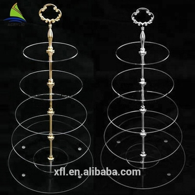 Özelleştirilmiş Kristal Akrilik Kek Ekran Modern Akrilik Düğün Pastası Standları