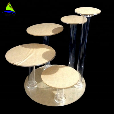 Perakende Dayanıklı Akrilik Kek Ekran Yuvarlak Tablet Ekran Cupcake Standı Kulesi