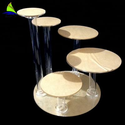 Perakende Dayanıklı Akrilik Kek Ekran Yuvarlak Tablet Ekran Cupcake Standı Kulesi