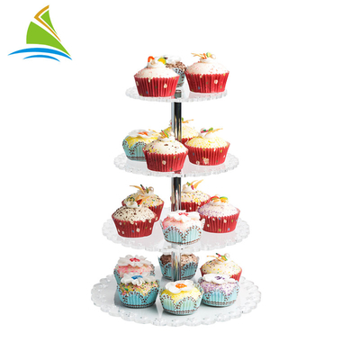 5 - Tier Düğün Akrilik Kek Ekran Standı Cupcake Tower Yuvarlak Şekil