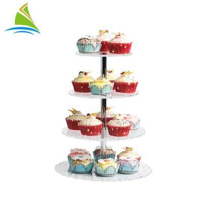 5 - Tier Düğün Akrilik Kek Ekran Standı Cupcake Tower Yuvarlak Şekil