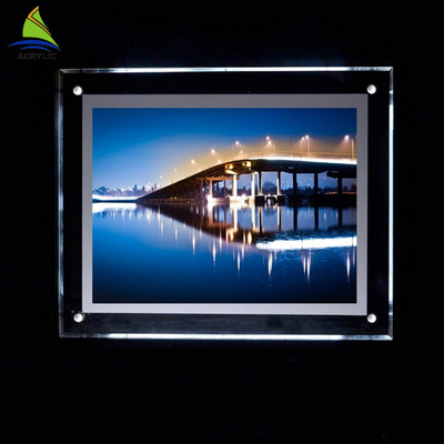 Dekoratif Şeffaf Akrilik Led Işık Kutusu 4x6 4x5 5x7 Akrilik Resim Çerçevesi