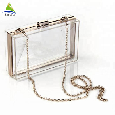 Profesyonel Trendy Temizle Özel Akrilik Debriyaj Çanta 18 × 4.5 × 11 Cm CE Belgesi