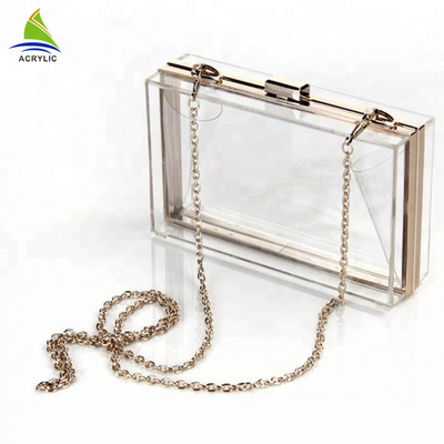 Profesyonel Trendy Temizle Özel Akrilik Debriyaj Çanta 18 × 4.5 × 11 Cm CE Belgesi