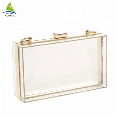 Profesyonel Trendy Temizle Özel Akrilik Debriyaj Çanta 18 × 4.5 × 11 Cm CE Belgesi
