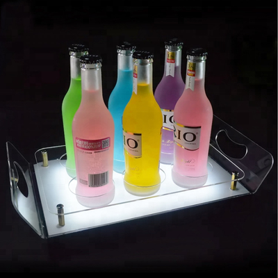 Depolama için Akrilik Led Bar Raflar Led Likör Raf Ekran Standı Tepsi