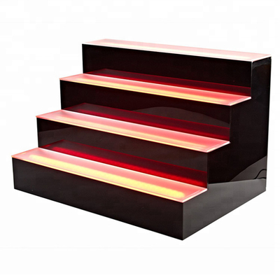Şeffaf Led Şişe Ekran 3 Katmanlı Adım Led Şarap Standı Led Işık Şişe Tutucu