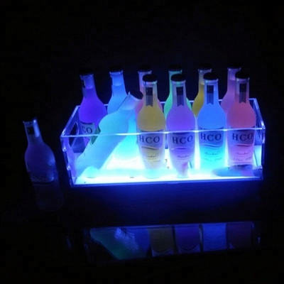 Şeffaf Led Şişe Ekran 3 Katmanlı Adım Led Şarap Standı Led Işık Şişe Tutucu