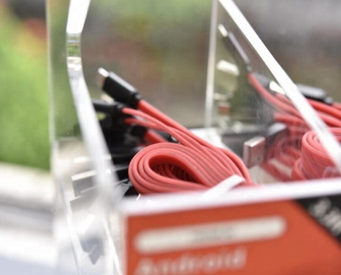 Usb Kablosu Kristal Parlatma için Akrilik Cep Telefonu Aksesuar Ekran Standı