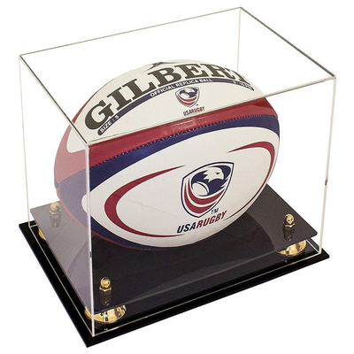 Özelleştirilmiş Akrilik Rugby Topu Ekran Kutusu / Şeffaf Akrilik Kutu Vitrinleri