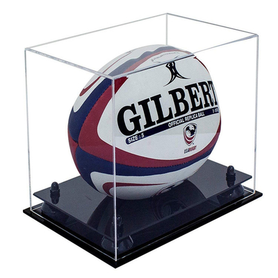 Özelleştirilmiş Akrilik Rugby Topu Ekran Kutusu / Şeffaf Akrilik Kutu Vitrinleri