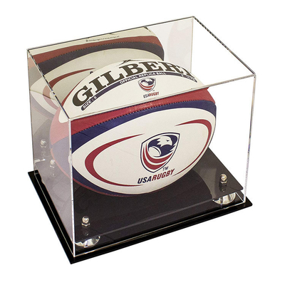 Özelleştirilmiş Akrilik Rugby Topu Ekran Kutusu / Şeffaf Akrilik Kutu Vitrinleri