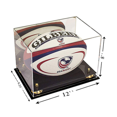 Özelleştirilmiş Akrilik Rugby Topu Ekran Kutusu / Şeffaf Akrilik Kutu Vitrinleri