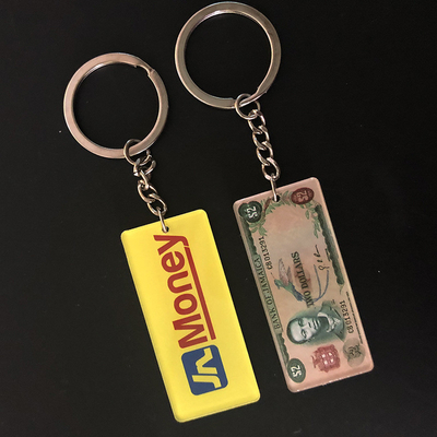 Reklam Hediyeler İçin Moda Baskılı Özel Akrilik Anahtarlıklar Temizlemesi Kolay
