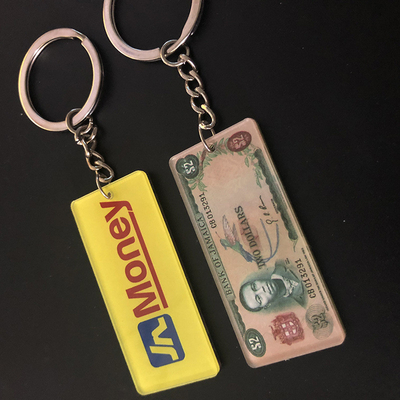 Reklam Hediyeler İçin Moda Baskılı Özel Akrilik Anahtarlıklar Temizlemesi Kolay