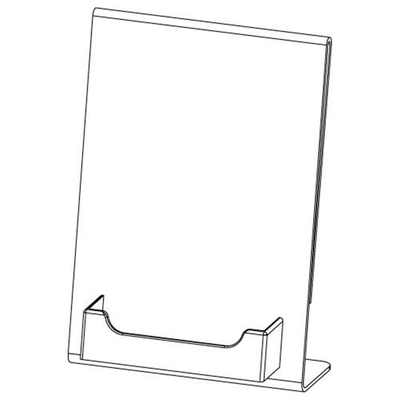 5 &quot;X 7&quot; Lucite Pleksiglas Akrilik Kartvizit Cebi Ile Eğimli Ekle Burcu Tutucu