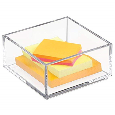 Özelleştirilmiş Temizle Lucite 4x6 Akrilik Broşür Sahipleri / Kağıt Yapışkan Not Pad Tutucu