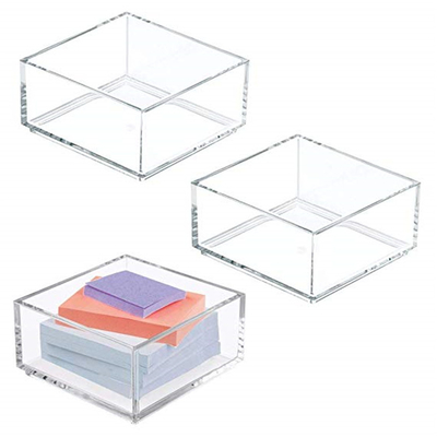 Özelleştirilmiş Temizle Lucite 4x6 Akrilik Broşür Sahipleri / Kağıt Yapışkan Not Pad Tutucu