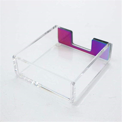Özelleştirilmiş Temizle Lucite 4x6 Akrilik Broşür Sahipleri / Kağıt Yapışkan Not Pad Tutucu